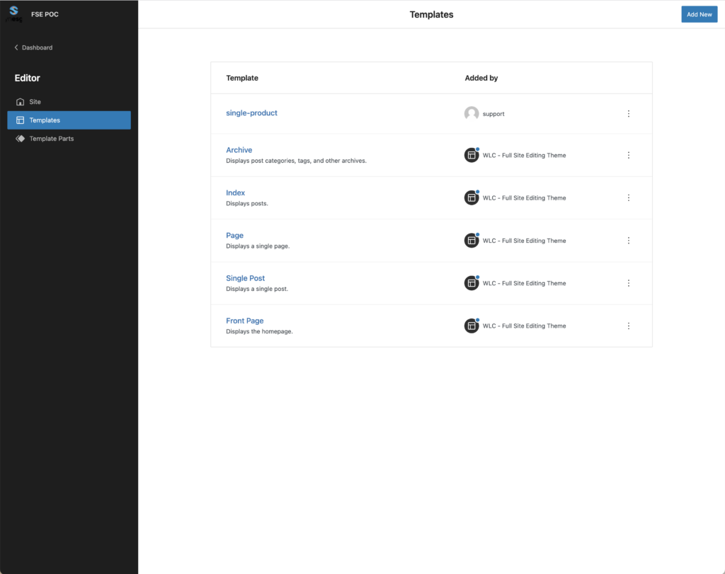 Full Site Editing (FSE) Themes and templates
